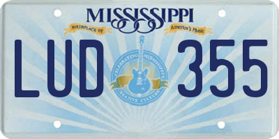 MS license plate LUD355