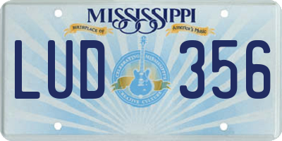 MS license plate LUD356