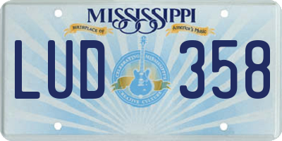 MS license plate LUD358
