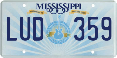 MS license plate LUD359