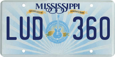 MS license plate LUD360