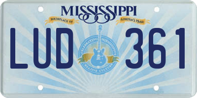 MS license plate LUD361