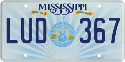 MS license plate LUD367