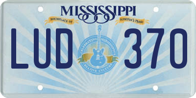 MS license plate LUD370