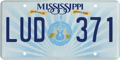 MS license plate LUD371