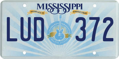 MS license plate LUD372