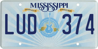 MS license plate LUD374