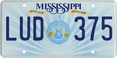 MS license plate LUD375