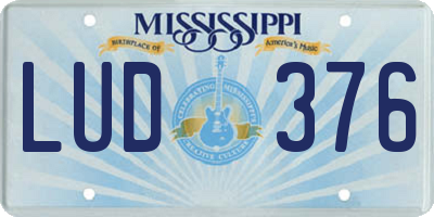 MS license plate LUD376