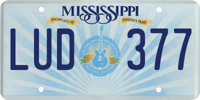 MS license plate LUD377