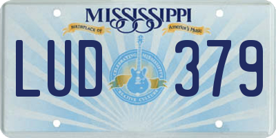MS license plate LUD379