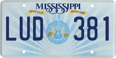 MS license plate LUD381