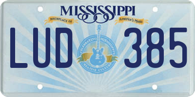 MS license plate LUD385
