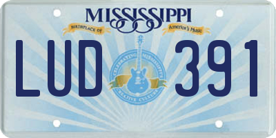 MS license plate LUD391