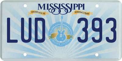 MS license plate LUD393