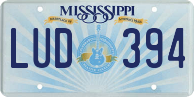 MS license plate LUD394