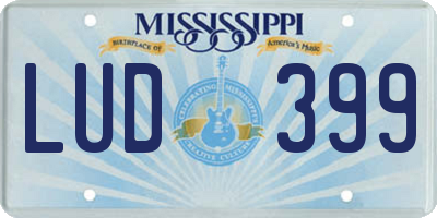 MS license plate LUD399