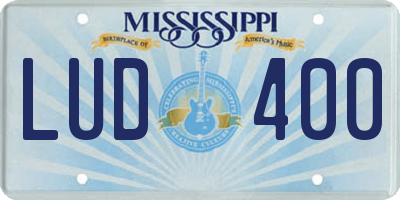 MS license plate LUD400