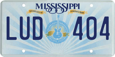 MS license plate LUD404