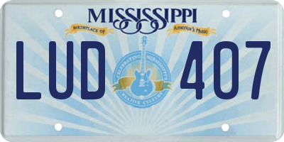 MS license plate LUD407