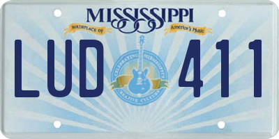 MS license plate LUD411