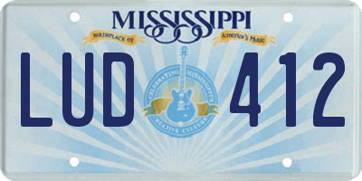 MS license plate LUD412