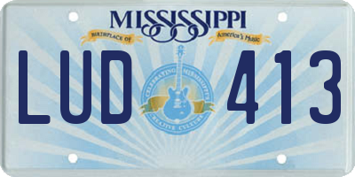 MS license plate LUD413
