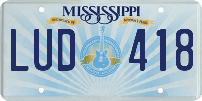 MS license plate LUD418