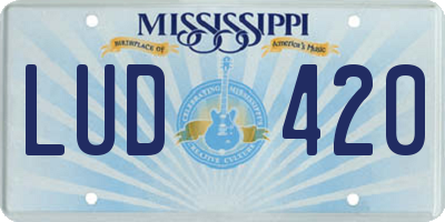 MS license plate LUD420