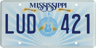 MS license plate LUD421