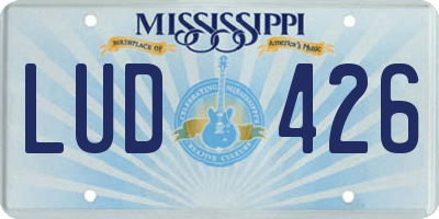 MS license plate LUD426