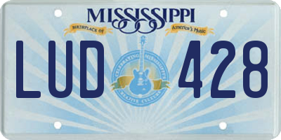MS license plate LUD428