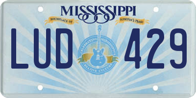 MS license plate LUD429