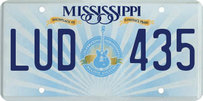 MS license plate LUD435