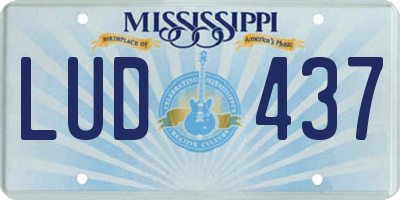 MS license plate LUD437