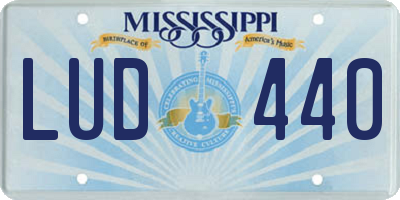 MS license plate LUD440