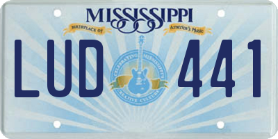 MS license plate LUD441