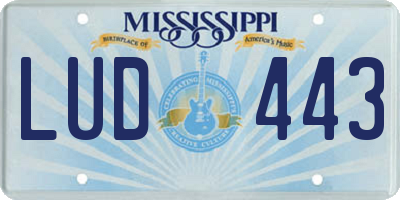 MS license plate LUD443