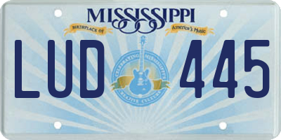 MS license plate LUD445