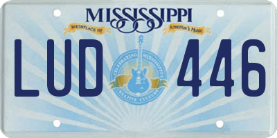 MS license plate LUD446