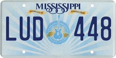 MS license plate LUD448
