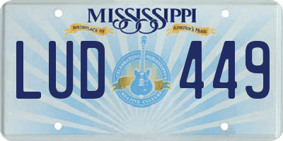 MS license plate LUD449