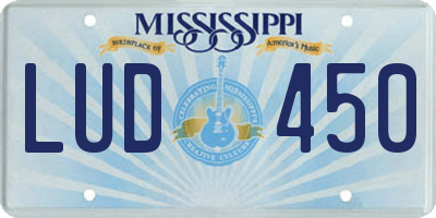 MS license plate LUD450