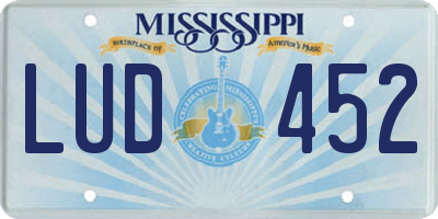 MS license plate LUD452