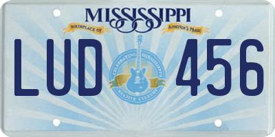 MS license plate LUD456