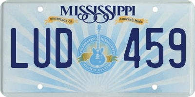 MS license plate LUD459