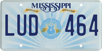 MS license plate LUD464