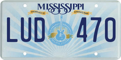 MS license plate LUD470