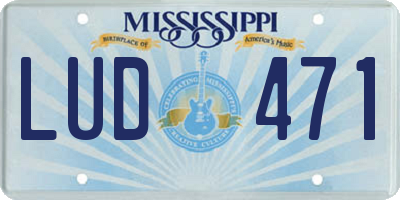 MS license plate LUD471