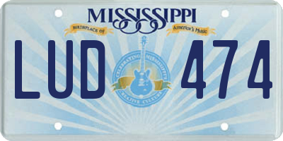 MS license plate LUD474